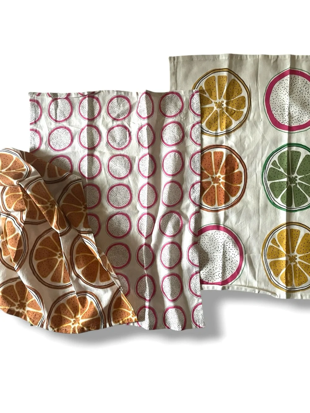 Set of 3 Citrus Kitchen Tea Towels 18x24 IKEA TORVFLY pattern rate